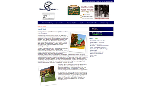 Franklin County Chamber of Commerce Interior Page