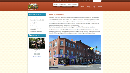 The Farmington Downtown Association Interior Page